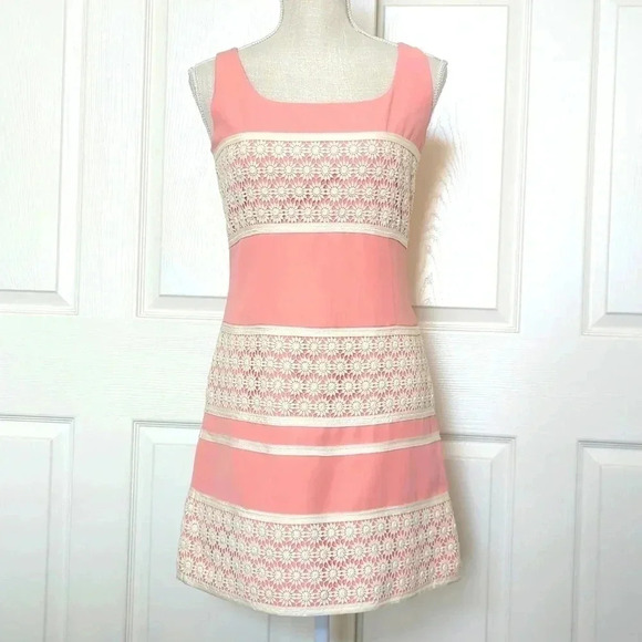 Moschino Pink Floral Lace Dress - Picture 1 of 11